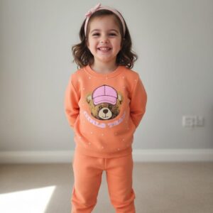 Kız Çocuk Turuncu Eşofman Takımı