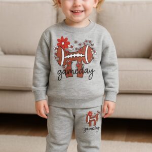 Bebek Gri Spor Temalı Sweatshirt Ve Alt Takım