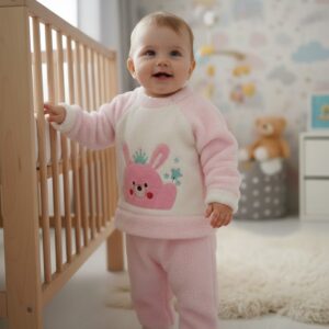 Minik Prensesler İçin Tavşan Desenli Peluş Takım